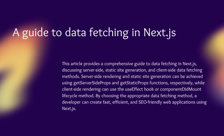 data fetching in next js