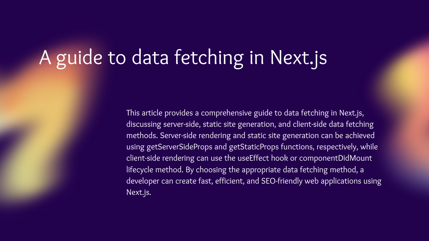 Fetching Data in Next.js: How to Get Started